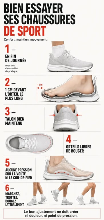 Étapes d’essayage pour choisir ses chaussures de sport et protéger ses articulations