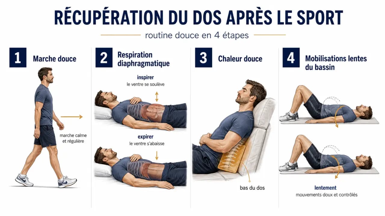Comment soulager les tensions dorsales après une séance de sport : routine douce de récupération en 4 étapes